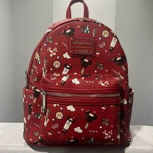 Disney Parks 2021 Christmas Holiday Snacks Treats Mini Loungefly Backpack Red